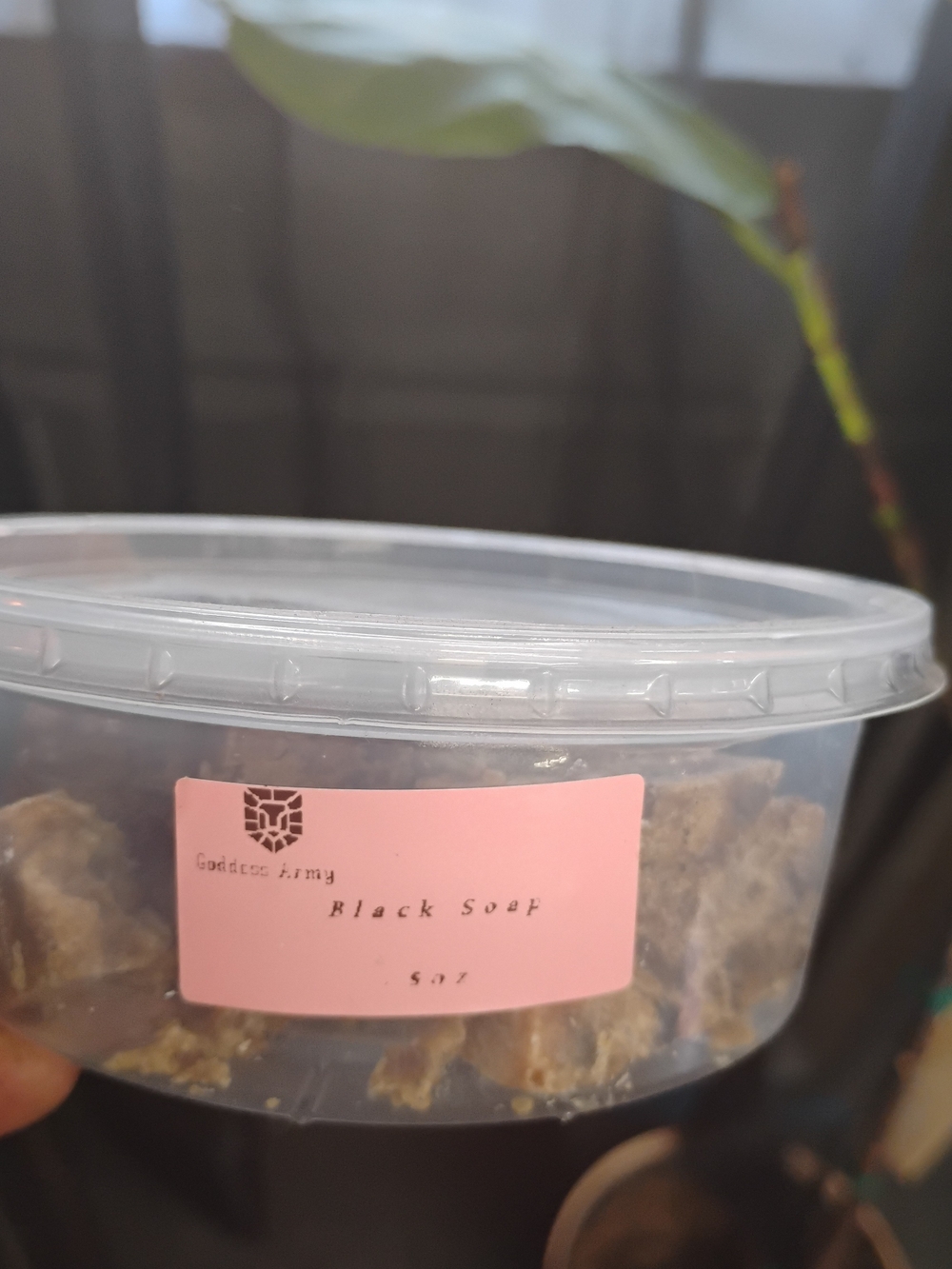 Goddess Black Soap in Clear Jar with Pink Label